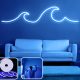 Flexible Blue Neon LED Wall Lighting, 300 cm, IP67 Waterproof, DC 12V, 36W, Includes 350 cm Cord & Double-Sided Tape | Perfect for Home Decor & Parties