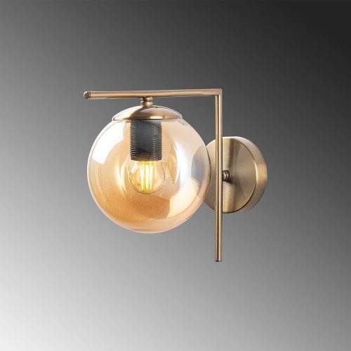Opviq, 211LMP1122, Modern wall lamp with metal body and glass cap, antique finish, 15 x 28 x 23 cm | max 40W, double insulation, IP20 | Perfect for Glam and Scandinavian decor