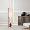Scandinavian Floor Lamp, White & Gold, 130 cm Height | Metal Body, 20 cm Shade, 1 x E27 Socket, 400 cm Cable | Stylish & Functional Lighting for Modern Spaces