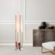 Scandinavian Floor Lamp, White & Gold, 130 cm Height | Metal Body, 20 cm Shade, 1 x E27 Socket, 400 cm Cable | Stylish & Functional Lighting for Modern Spaces