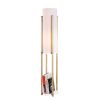Scandinavian Floor Lamp, White & Gold, 130 cm Height | Metal Body, 20 cm Shade, 1 x E27 Socket, 400 cm Cable | Stylish & Functional Lighting for Modern Spaces