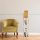 Scandinavian Floor Lamp, White & Gold, 130 cm Height | Metal Body, 20 cm Shade, 1 x E27 Socket, 400 cm Cable | Stylish & Functional Lighting for Modern Spaces