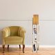 Scandinavian Floor Lamp, White & Gold, 130 cm Height | Metal Body, 20 cm Shade, 1 x E27 Socket, 400 cm Cable | Stylish & Functional Lighting for Modern Spaces