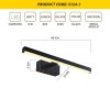 Modern Black Wall Lamp, Metal Body, 40 x 5 x 13 cm | 1 x 8W LED, 3000K, 800 Lm | Stylish Industrial & Scandinavian Design for Home & Hotel