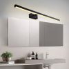 Modern Black Wall Lamp, 80 cm x 5 cm x 13 cm | Metal Body, Acrylic Cap, 1 x 16W LED, 3000K, 1600 Lm | Ideal for Industrial & Scandinavian Decor