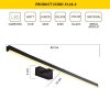 Modern Black Wall Lamp, 80 cm x 5 cm x 13 cm | Metal Body, Acrylic Cap, 1 x 16W LED, 3000K, 1600 Lm | Ideal for Industrial & Scandinavian Decor