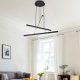 Modern Black Chandelier, 66 cm Diameter, 120 cm Height | Metal Body, Acrylic Cap, 3 x 13W LED, 3000K, 3900 Lm | Stylish Scandinavian Design for Home & Office