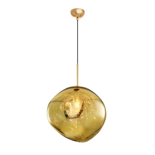 Modern Yellow Chandelier, 36 cm Diameter, 120 cm Height | Acrylic Body, E27 Socket, Energy Saving | Stylish Lighting for Glamorous Spaces