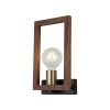 Stylish Wall Lamp with Metal Body & Wooden Cap, 30 cm Height | Base Plate: 6 x 16 x 2 cm | E27 Socket, Max 40W | Antiquation & Black Finish, IP20