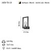 Stylish Wall Lamp with Metal Body & Wooden Cap, 30 cm Height | Base Plate: 6 x 16 x 2 cm | E27 Socket, Max 40W | Antiquation & Black Finish, IP20