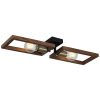 Elegant Metal Chandelier with Wooden Cap, Antiquation & Black Finish, 9 cm Height, 2 x E27 Socket (Max 40W) | Stylish Lighting for Modern Spaces