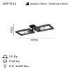 Elegant Metal Chandelier with Wooden Cap, Antiquation & Black Finish, 9 cm Height, 2 x E27 Socket (Max 40W) | Stylish Lighting for Modern Spaces