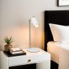 Elegant Table Lamp with Metal Body, White & Antique Lacquer, 42 cm Height | Includes 1 x GU10 Max 7W Bulb | Stylish Lighting for Home & Office