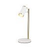 Elegant Table Lamp with Metal Body, White & Antique Lacquer, 42 cm Height | Includes 1 x GU10 Max 7W Bulb | Stylish Lighting for Home & Office