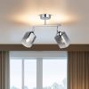 Elegant Chrome Chandelier, Metal Body, Ø10 cm Glass Cap, 30 cm Height, 2 x E27 Socket (Max 40W) | Stylish Lighting for Modern Spaces, IP20 Rated