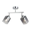 Elegant Chrome Chandelier, Metal Body, Ø10 cm Glass Cap, 30 cm Height, 2 x E27 Socket (Max 40W) | Stylish Lighting for Modern Spaces, IP20 Rated