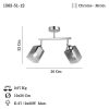 Elegant Chrome Chandelier, Metal Body, Ø10 cm Glass Cap, 30 cm Height, 2 x E27 Socket (Max 40W) | Stylish Lighting for Modern Spaces, IP20 Rated
