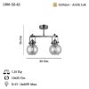 Antiquation Metal Chandelier, Ø14 cm Glass Cap, 35 cm Height | 2 x E27 Socket, Max 40W | Elegant Lighting for Home & Office, Stylish Design