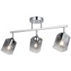 Elegant Chrome Chandelier, Metal Body, Ø10 cm Glass Cap, 31 cm Height, 3 x E27 Socket (Max 40W) | Stylish Lighting for Modern Spaces, IP20 Rated