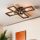 Elegant Metal Chandelier with Wooden Cap, Antiquation & Black Finish, 12 cm Height, 4 x E27 Sockets (Max 40W) | Stylish Lighting for Modern Spaces
