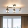 Antiquation Metal Chandelier, Ø14 cm Glass Cap, 35 cm Height | 3 x E27 Socket, Max 40W | Elegant Lighting for Home & Office, Stylish Design