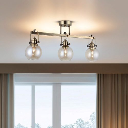 Antiquation Metal Chandelier, Ø14 cm Glass Cap, 35 cm Height | 3 x E27 Socket, Max 40W | Elegant Lighting for Home & Office, Stylish Design