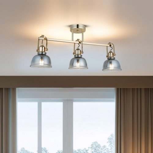 Antique Lacquer Chandelier, Metal Body, Ø16 cm Glass Cap, 33.5 cm Height, 3 x E27 Socket, Elegant Lighting for Home Decor, IP20 Rated