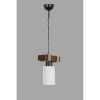 Industrial Rustic Chandelier, Wooden Body with Glass Cap, 18 cm Diameter, 70 cm Height, Adjustable, E27 Socket, White Finish | Perfect for Country & Southwestern Decor
