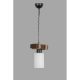 Industrial Rustic Chandelier, Wooden Body with Glass Cap, 18 cm Diameter, 70 cm Height, Adjustable, E27 Socket, White Finish | Perfect for Country & Southwestern Decor