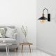 Modern Wall Lamp, Black Metal Body, 15 cm Diameter, 27 cm Height | E27 Socket, Max 40W, IP20 | Stylish Scandinavian Design for Home & Office