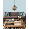 Rustic Wooden Chandelier, 43 cm Diameter, 80 cm Height | Adjustable, Metal Frame, Glass Cap | E27 Socket, Max 40W, Brown | Perfect for Southwestern & Country Decor