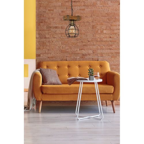 Industrial Rustic Chandelier, Wooden Body, Vintage Finish, 14 cm Diameter, 70 cm Height, Adjustable, E27 Socket, Max 40W, Perfect for Country Homes