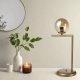 Elegant Amber Table Lamp, Metal Body, 57 cm Height, 30 cm Length, E27 Socket, On-Off Switch on Cable, Stylish Lighting for Home & Office Décor