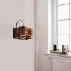 Stylish Wall Lamp with Metal Body & Wooden Cap, 18 cm Diameter, 27 cm Height | E27 Socket, Max 40W, Brown | Modern Industrial Rustic Design for Home
