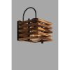 Stylish Wall Lamp with Metal Body & Wooden Cap, 18 cm Diameter, 27 cm Height | E27 Socket, Max 40W, Brown | Modern Industrial Rustic Design for Home