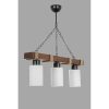 Industrial Rustic Chandelier, White Wooden Body, 70 cm Height, 18 cm Diameter, Adjustable, E27 Socket, Max 40W, Perfect for Country & Southwestern Decor