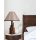 Opviq, 534LUN1123, Elegant Country Style Table Lamp, Wooden Body, Walnut Finish, 57 cm Height, 28 cm Fabric Cap, E27 Socket, On/Off Switch | Perfect for Cozy Home Decor