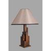 Elegant Country Style Table Lamp, Wooden Body, Walnut Finish, 57 cm Height, 28 cm Fabric Cap, E27 Socket, On/Off Switch | Perfect for Cozy Home Decor