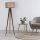 Industrial Scandinavian Floor Lamp, Walnut Wood Body, 153 cm Height, 45 cm Fabric Cap | E27 Socket, On/Off Switch, Stylish & Functional Lighting