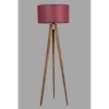 Elegant Wooden Floor Lamp with Fabric Cap, 153 cm Height, Brown & Claret Red | E27 Socket, Max 40W | Stylish Lighting for Home & Office Spaces