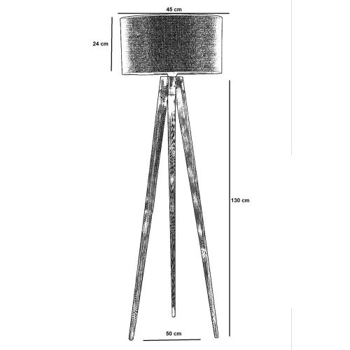 Opviq, 534LUN2191, Elegant wooden floor lamp with fabric cap, 153 cm high, brown and burgundy | E27 socket, max 40W | Stylish lighting for home and office spaces