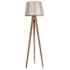 Scandinavian Floor Lamp, Wooden Body, 160 cm Height, Brown, 31 cm Fabric Cap, E27 Socket, Max 40W, On/Off Switch, Stylish & Functional Lighting for Home Decor