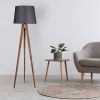 Industrial Scandinavian Floor Lamp, 160 cm Tall, Brown & Black Fir Tree Body, 31 cm Fabric Cap, E27 Socket, On/Off Switch | Stylish Lighting for Modern Spaces