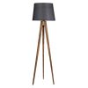 Industrial Scandinavian Floor Lamp, 160 cm Tall, Brown & Black Fir Tree Body, 31 cm Fabric Cap, E27 Socket, On/Off Switch | Stylish Lighting for Modern Spaces