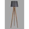 Industrial Scandinavian Floor Lamp, 160 cm Tall, Brown & Black Fir Tree Body, 31 cm Fabric Cap, E27 Socket, On/Off Switch | Stylish Lighting for Modern Spaces