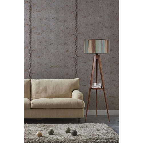 Elegant Scandinavian Floor Lamp, 153 cm Tall, 100% Fir Tree Frame, 24 cm Fabric Cap, E27 Socket, Abstract Flower Design | Perfect for Modern Living Spaces