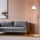 Elegant Floor Lamp with Metal Body & Glass Cap, 155 cm Height, 30 cm Diameter | Gold & White Design, E27 Socket, On-Cable Switch, IP20 Rated
