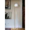 Elegant Floor Lamp with Metal Body & Glass Cap, 155 cm Height, 30 cm Diameter | Gold & White Design, E27 Socket, On-Cable Switch, IP20 Rated