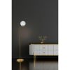 Elegant Floor Lamp with Metal Body & Glass Cap, 155 cm Height, 30 cm Diameter | Gold & White Design, E27 Socket, On-Cable Switch, IP20 Rated