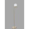 Elegant Floor Lamp with Metal Body & Glass Cap, 155 cm Height, 30 cm Diameter | Gold & White Design, E27 Socket, On-Cable Switch, IP20 Rated